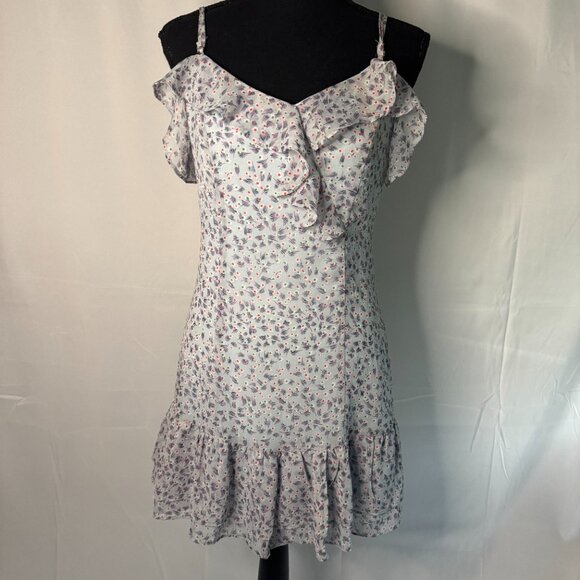 Lulus ruffled dress Small Blue pattern design - - Picture 5 of 5